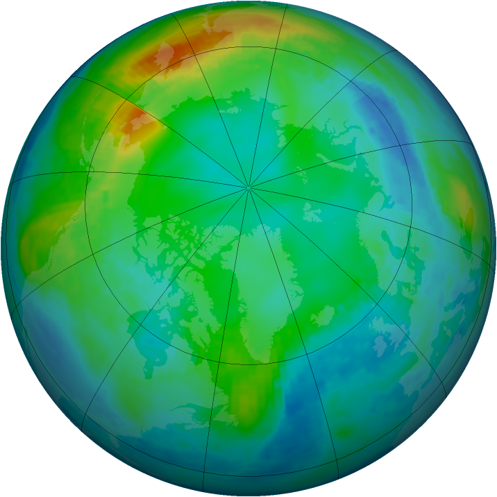 Arctic ozone map for 13 November 1988